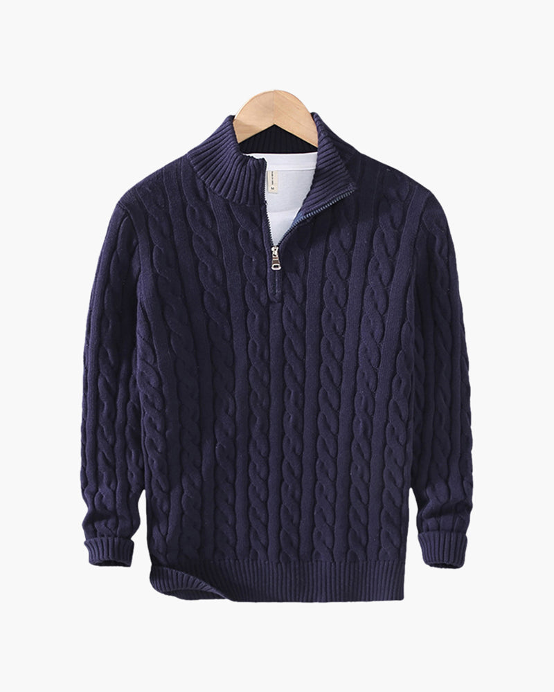 Maglione Uomo Mezzo Zip | Cotone Premium e Comfort Quotidiano