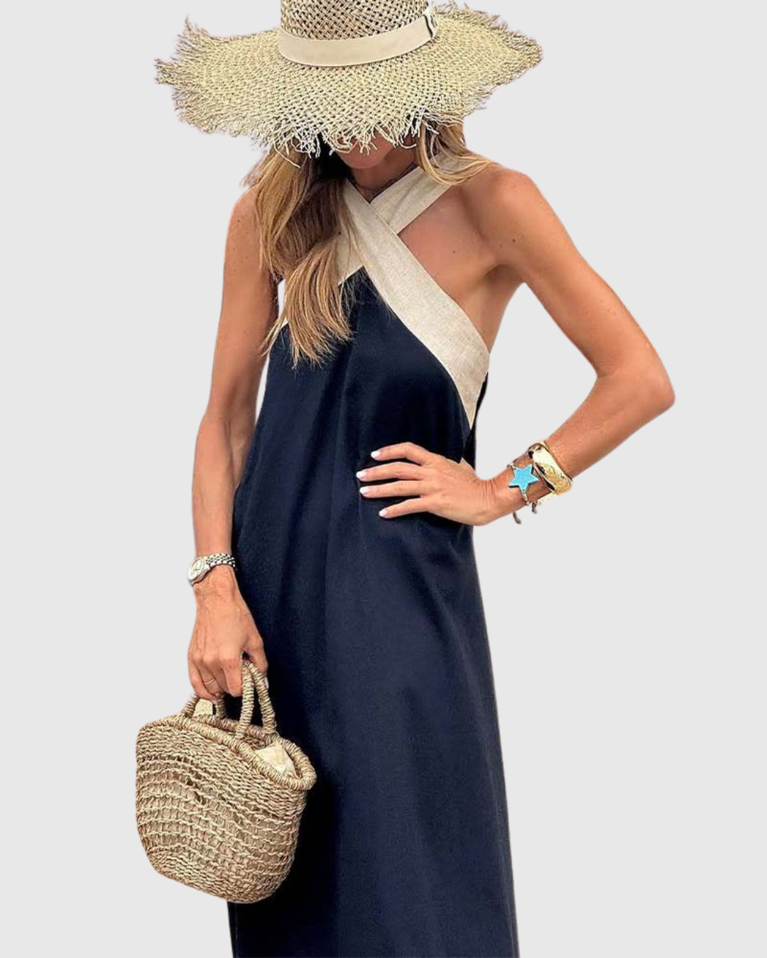 Vestito con Collo Incrociato | Dettaglio Femminile e Linea Valorizzante