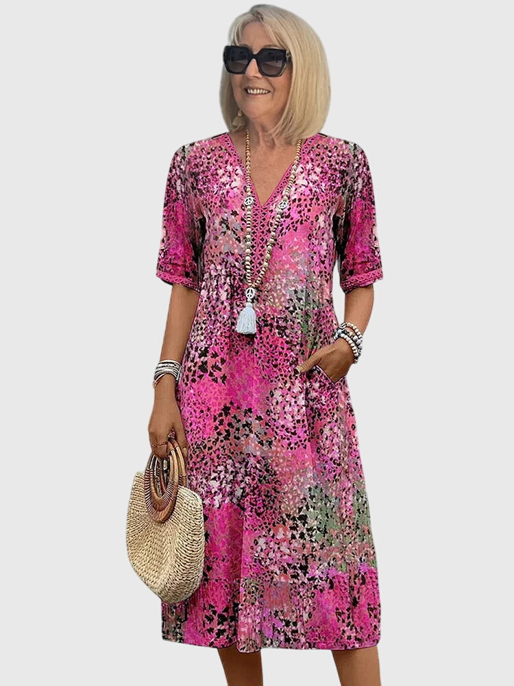 Vestito Midi Floreale | Stampa Romantica e Linea Morbida