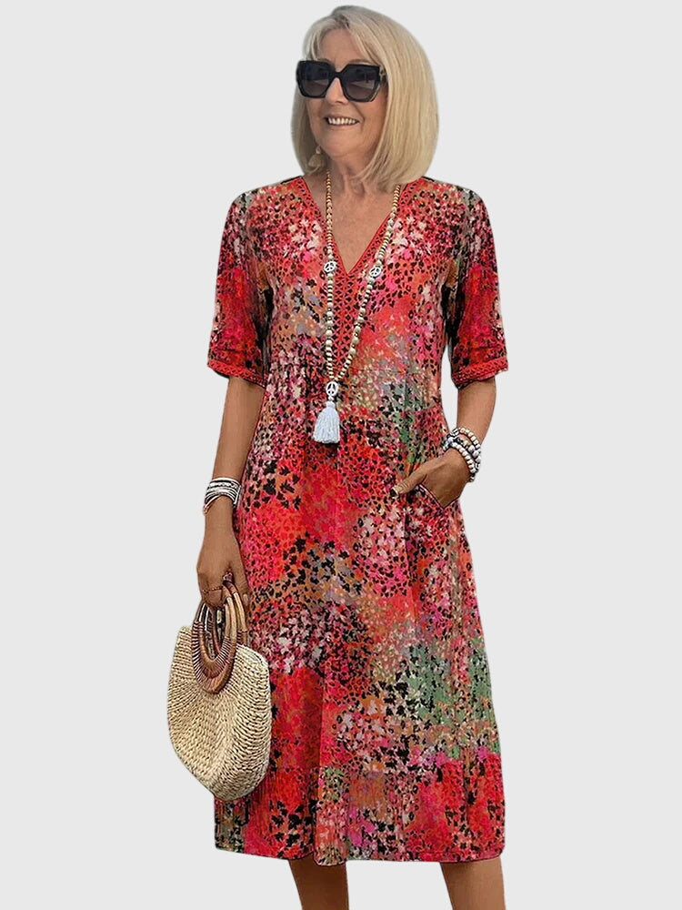 Vestito Midi Floreale | Stampa Romantica e Linea Morbida