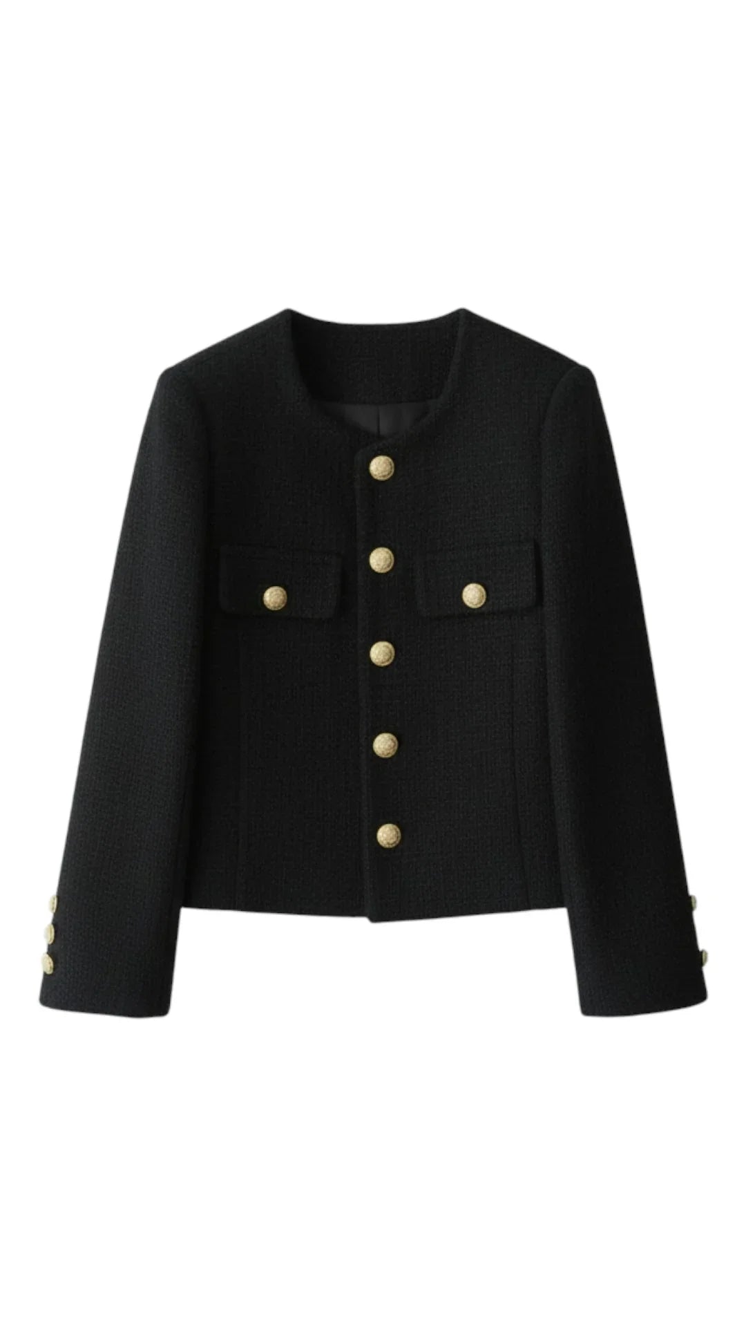 Giacca con Bottoni e Colletto Rotondo con Vestibilità Slim | Ideale per Look Eleganti e Lavoro