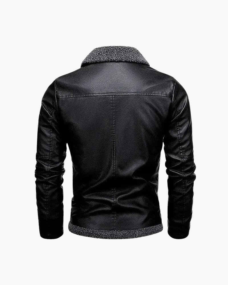 Giacca in Pelle con Interno in Fleece | Eleganza e Comfort
