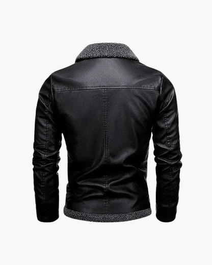 Giacca in Pelle con Interno in Fleece | Eleganza e Comfort