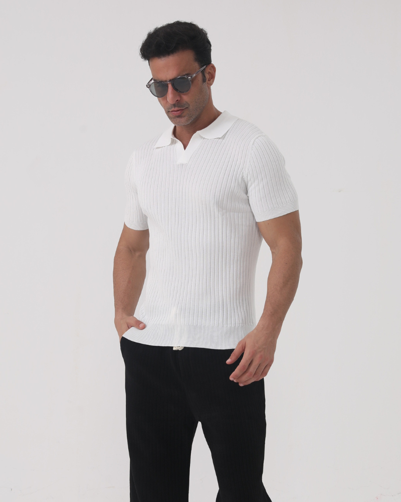 Polo a Coste in Cotone | Comfort e Stile Essenziale