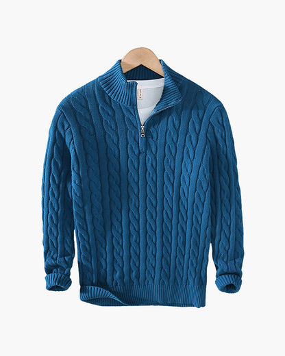 Maglione Uomo Mezzo Zip | Cotone Premium e Comfort Quotidiano