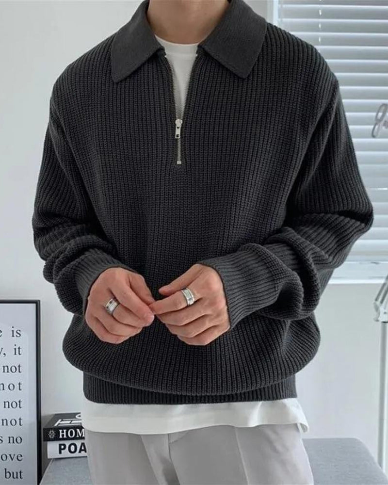 Maglione a Mezza Zip Elegante | Stile Classico e Comfort