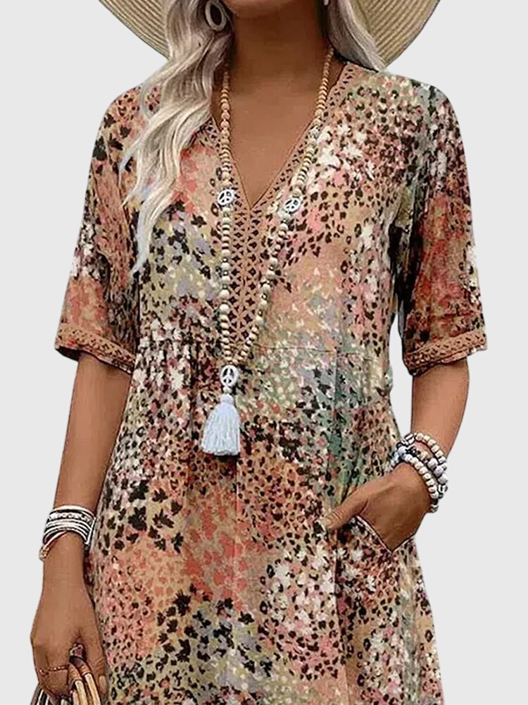 Vestito Midi Floreale | Stampa Romantica e Linea Morbida