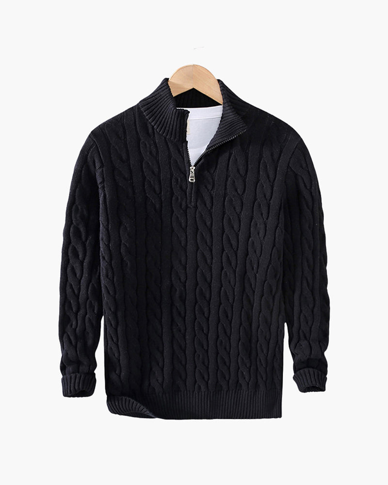Maglione Uomo Mezzo Zip | Cotone Premium e Comfort Quotidiano