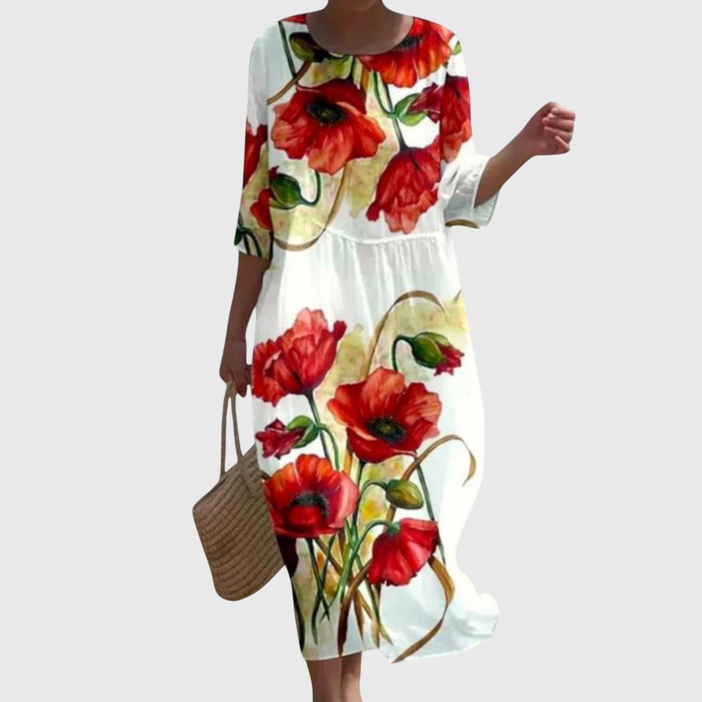 Abito Maxi Floreale Elegante | Stampa Botanica e Presenza Scenica