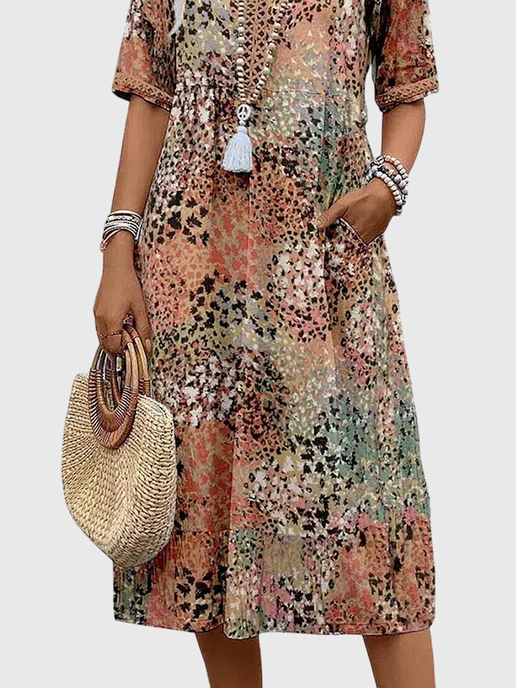 Vestito Midi Floreale | Stampa Romantica e Linea Morbida