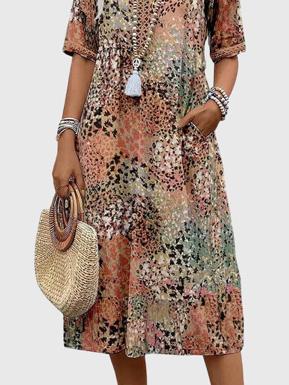 Vestito Midi Floreale | Stampa Romantica e Linea Morbida