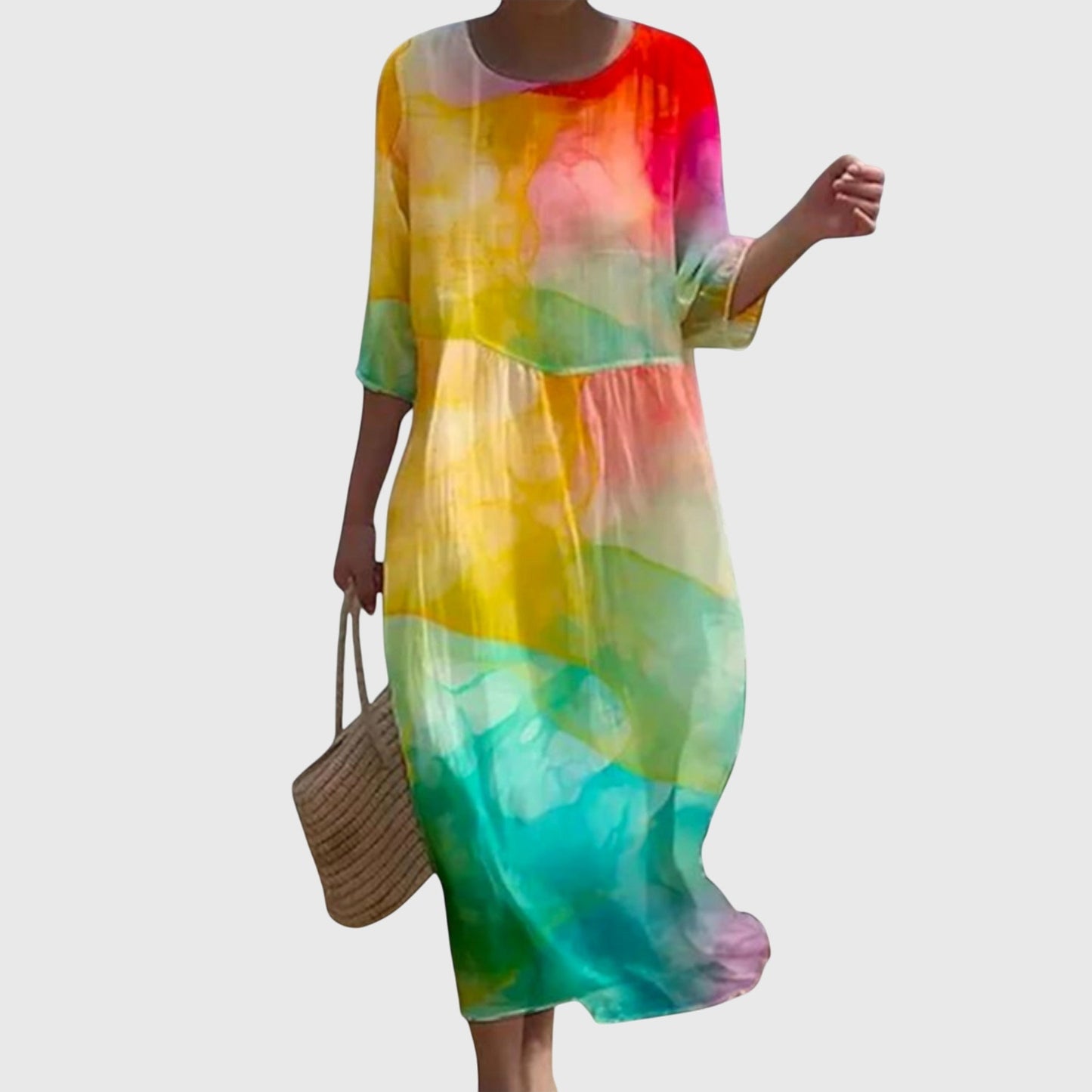 Abito Maxi Floreale Elegante | Stampa Botanica e Presenza Scenica