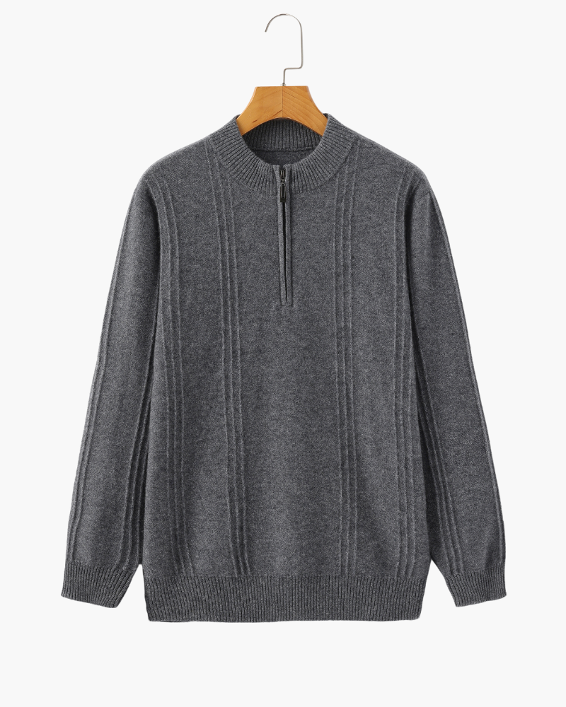 Maglione in Cashmere a Mezzo Zip | Comfort Premium