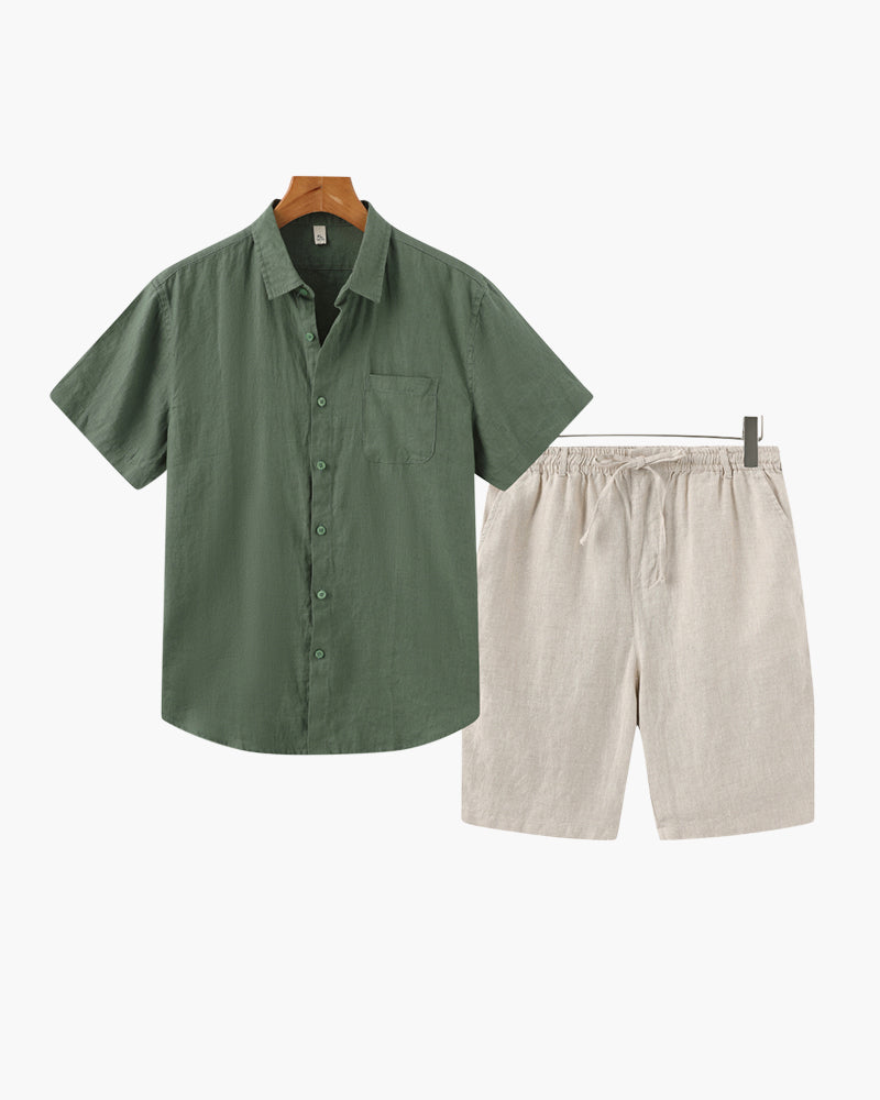 Combo in Lino Estivo | Camicia e Pantaloni Corti