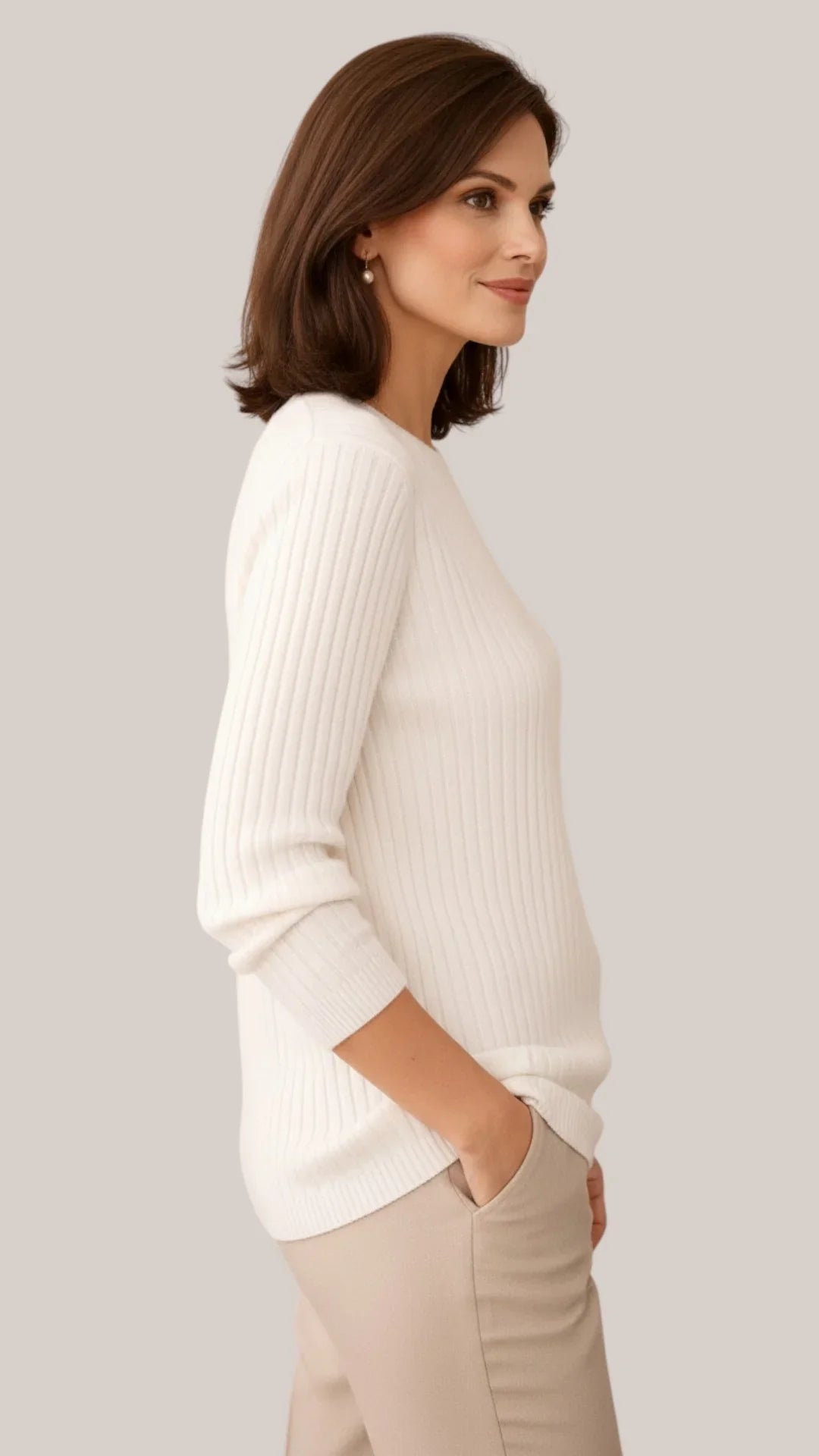 Maglia Girocollo con Maniche Lunghe in Lana | Ideale per la Stagione Autunnale e Invernale