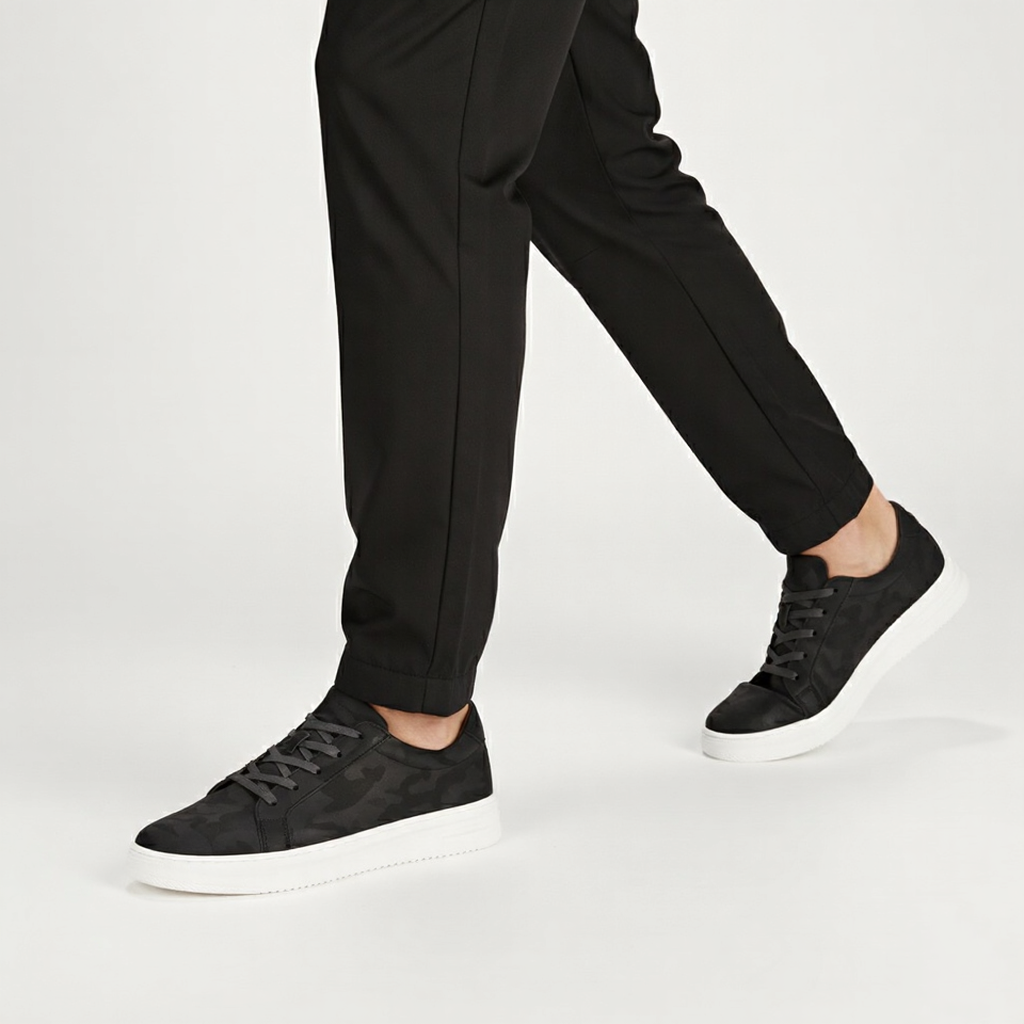 Sneakers con Rialzo Interno e Texture Discreta | Comfort