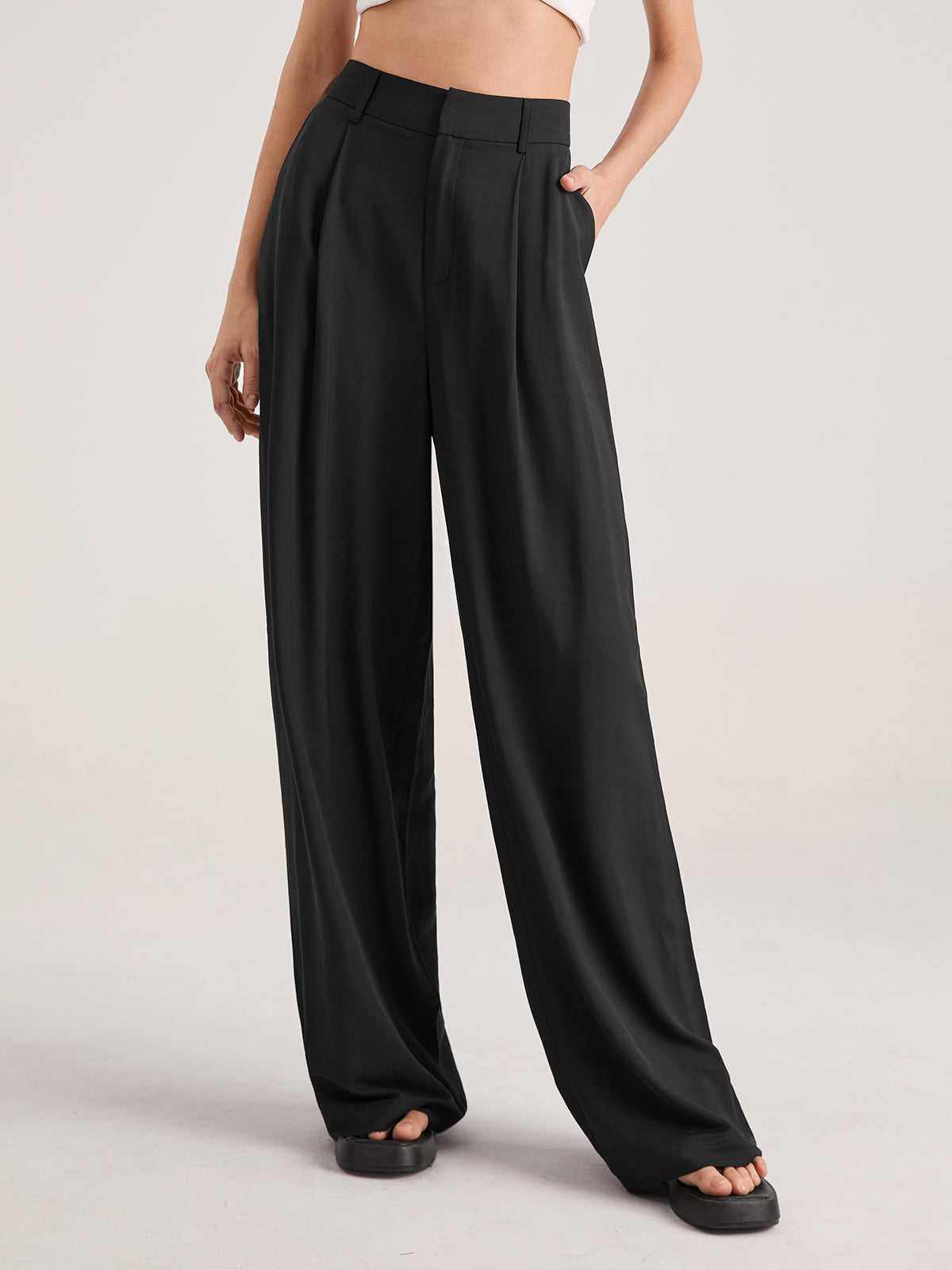Pantaloni Vita Alta Gamba Larga | Eleganza Fluida