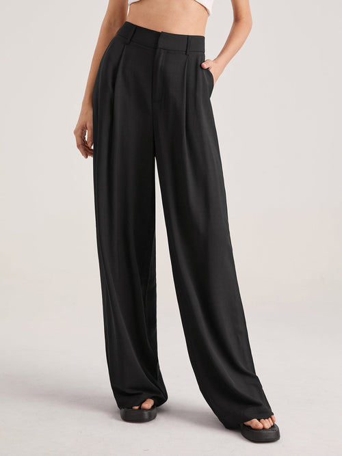 Pantaloni Vita Alta Gamba Larga | Eleganza Fluida