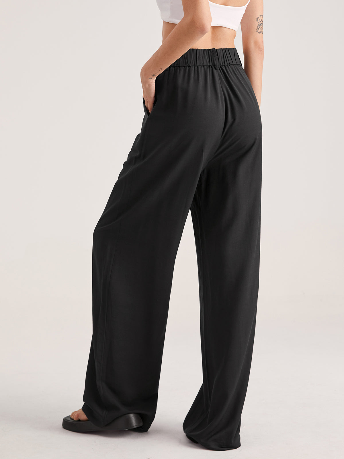 Pantaloni Vita Alta Gamba Larga | Eleganza Fluida
