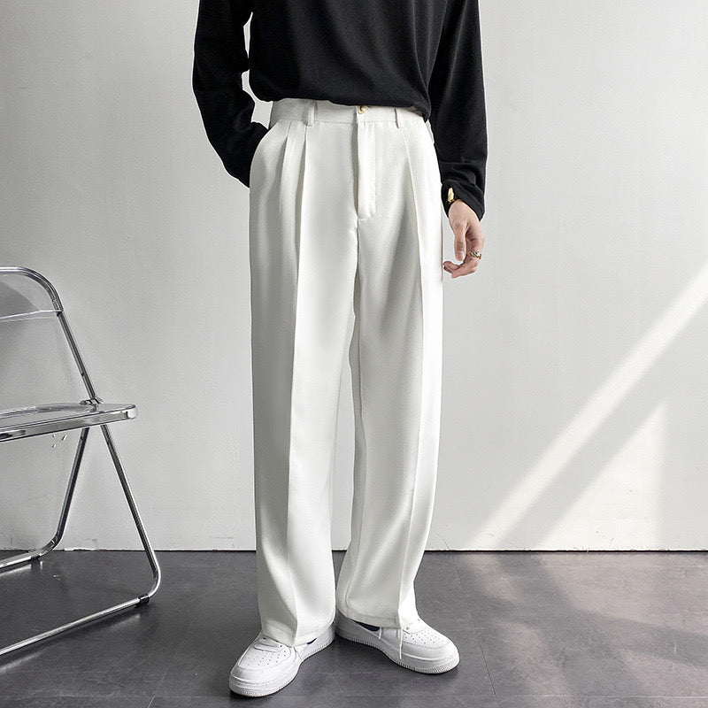Pantaloni Slim con Pieghe | Passanti Cintura e Vestibilità Affusolata