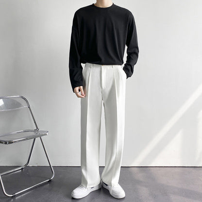 Pantaloni Slim con Pieghe | Passanti Cintura e Vestibilità Affusolata