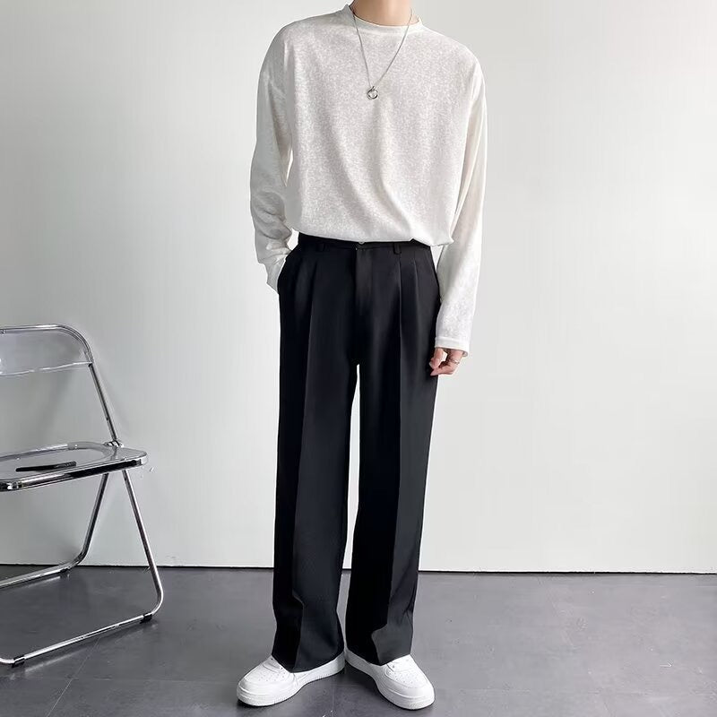 Pantaloni Slim con Pieghe | Passanti Cintura e Vestibilità Affusolata