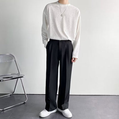 Pantaloni Slim con Pieghe | Passanti Cintura e Vestibilità Affusolata