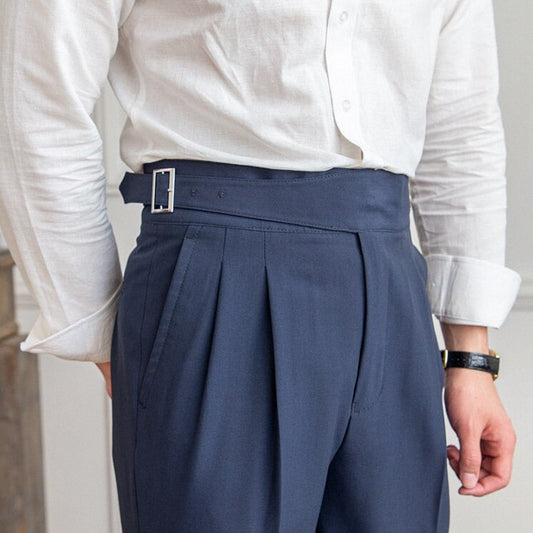Pantaloni da Suit con Pieghe | Cintura Regolabile e Vestibilità Sartoriale
