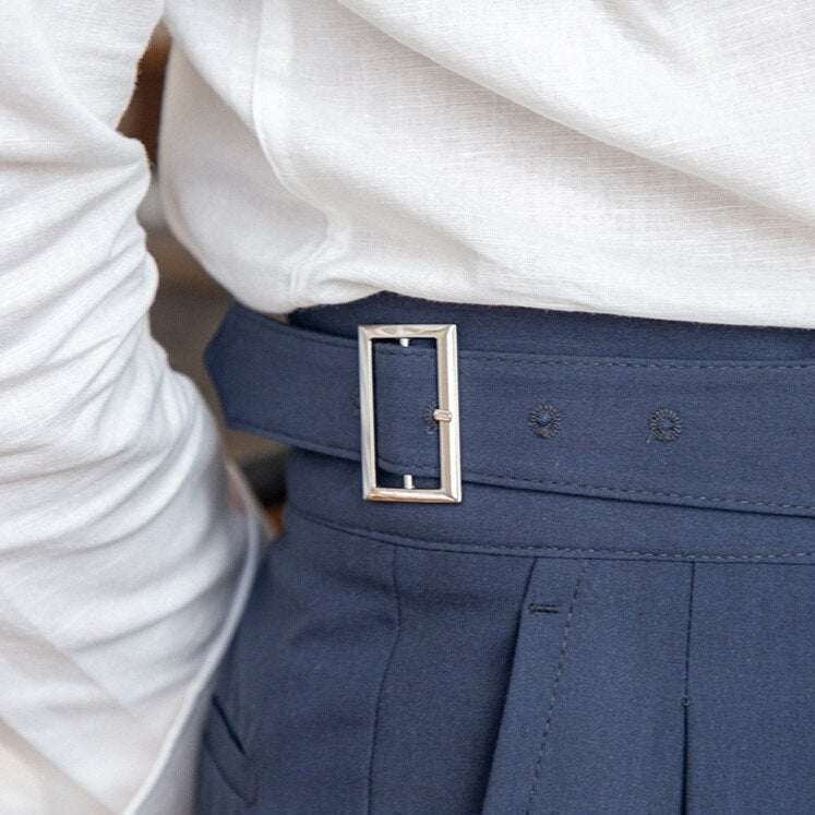 Pantaloni da Suit con Pieghe | Cintura Regolabile e Vestibilità Sartoriale