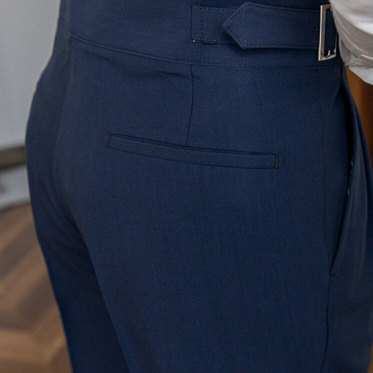 Pantaloni da Suit con Pieghe | Cintura Regolabile e Vestibilità Sartoriale
