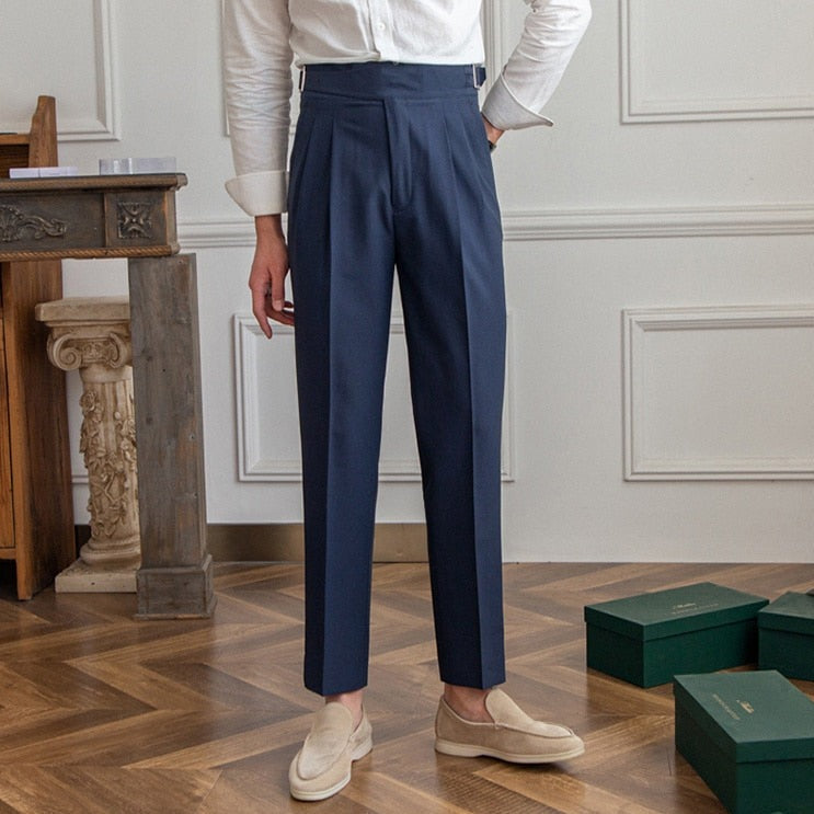 Pantaloni da Suit con Pieghe | Cintura Regolabile e Vestibilità Sartoriale