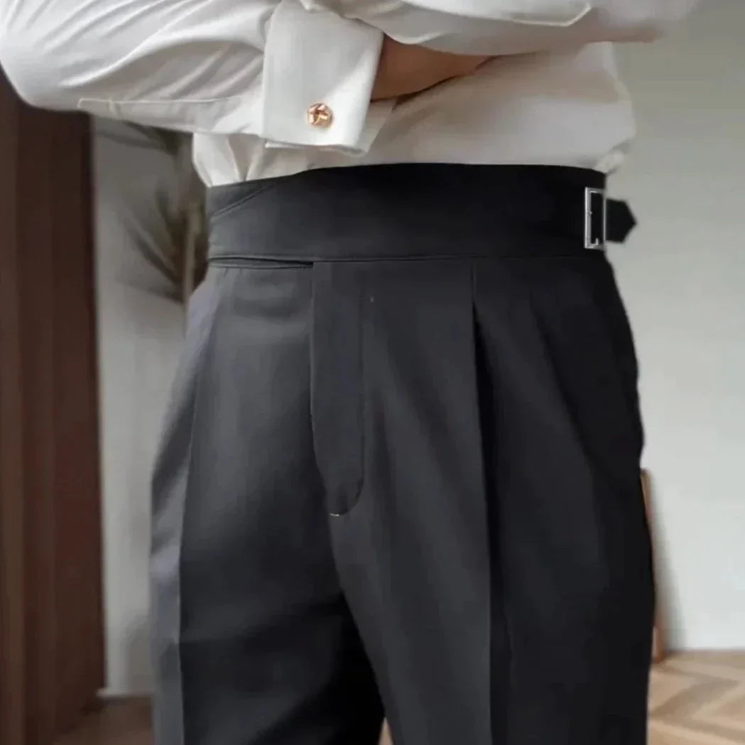 Pantaloni da Suit con Pieghe | Cintura Regolabile e Vestibilità Sartoriale