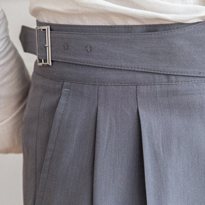 Pantaloni da Suit con Pieghe | Cintura Regolabile e Vestibilità Sartoriale