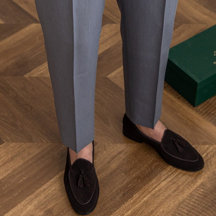 Pantaloni da Suit con Pieghe | Cintura Regolabile e Vestibilità Sartoriale