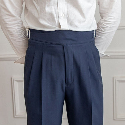 Pantaloni da Suit con Pieghe | Cintura Regolabile e Vestibilità Sartoriale