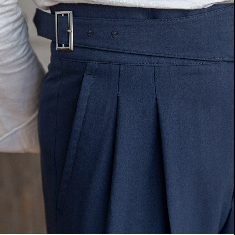 Pantaloni da Suit con Pieghe | Cintura Regolabile e Vestibilità Sartoriale