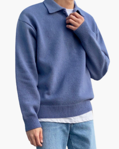 Maglione in Lana con Mezza Zip | Comfort Naturale e Stile Essenziale