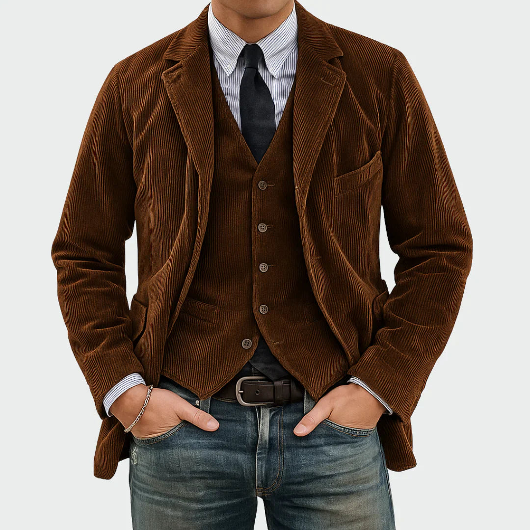 Blazer in Corduroy con Revers Classico | Stile Casual Elegante