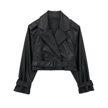 Giacca Cropped in Faux Leather | Stile Trench Moderno