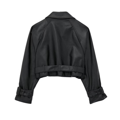 Giacca Cropped in Faux Leather | Stile Trench Moderno
