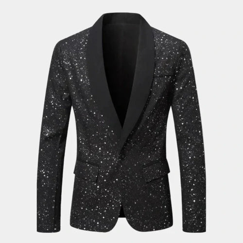 Blazer con Collo a Scialle e Finitura Glitter | Eleganza