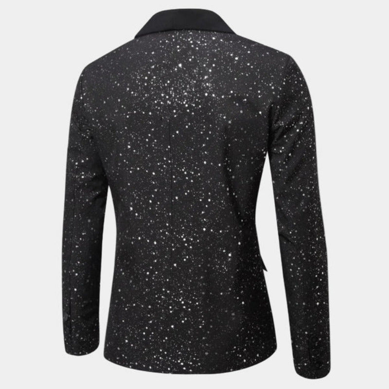 Blazer con Collo a Scialle e Finitura Glitter | Eleganza