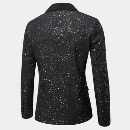Blazer con Collo a Scialle e Finitura Glitter | Eleganza