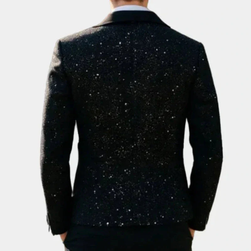 Blazer con Collo a Scialle e Finitura Glitter | Eleganza