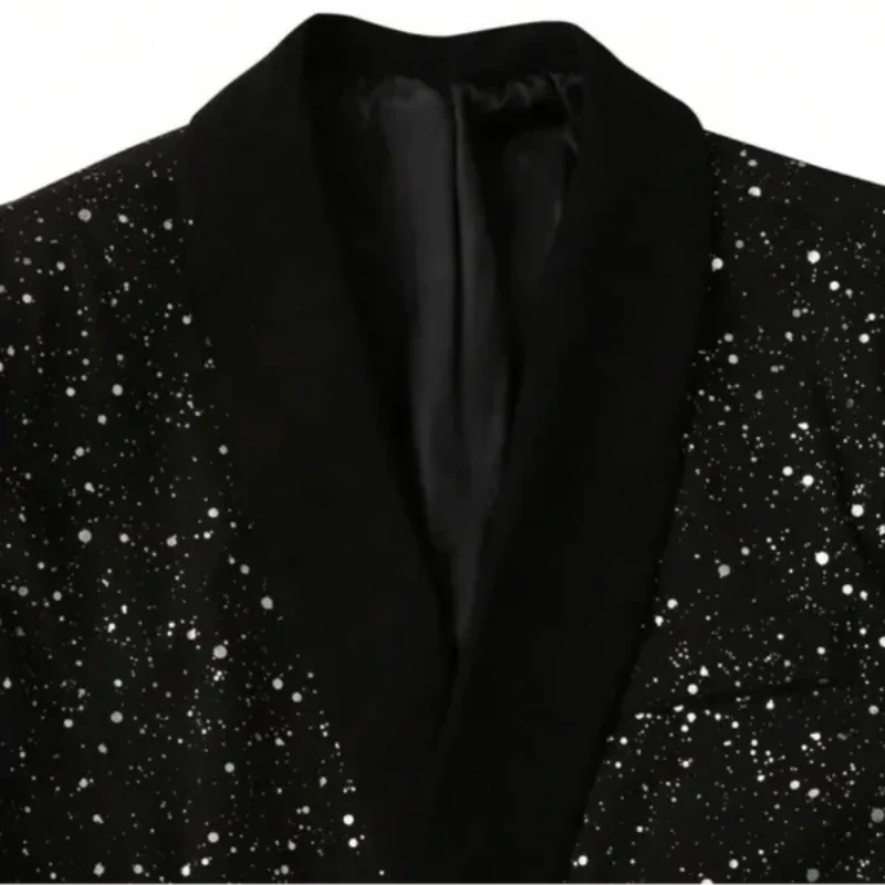 Blazer con Collo a Scialle e Finitura Glitter | Eleganza