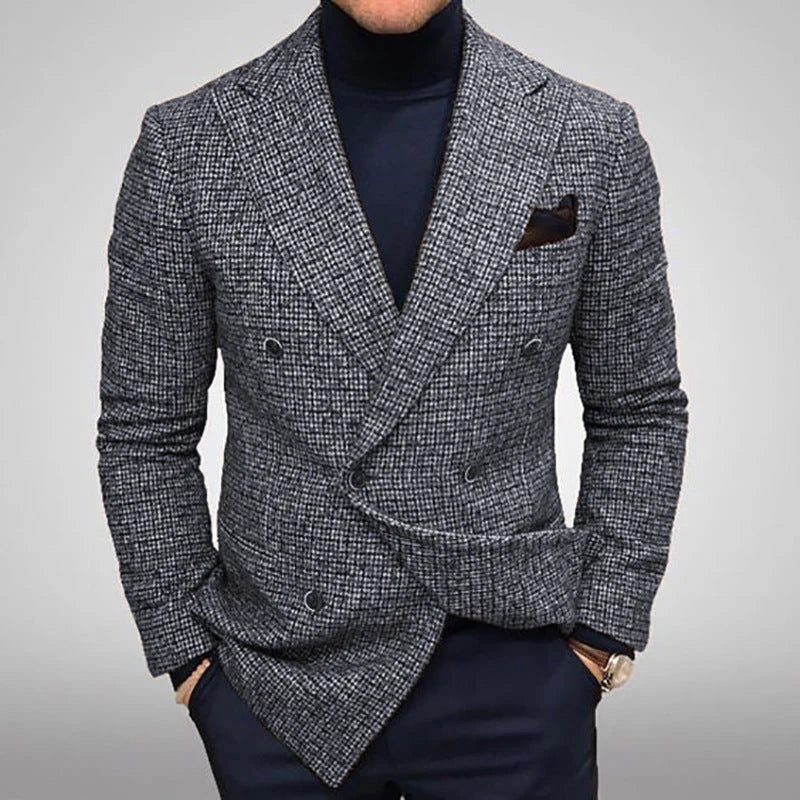 Giacca Doppiopetto Elegante con Colletto Classico | Stile Moderno