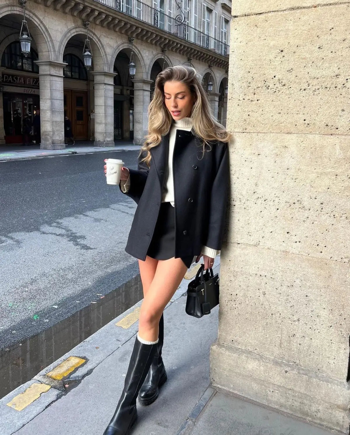 Cappotto Corto Oversize | Giacca Elegante in Misto Lana