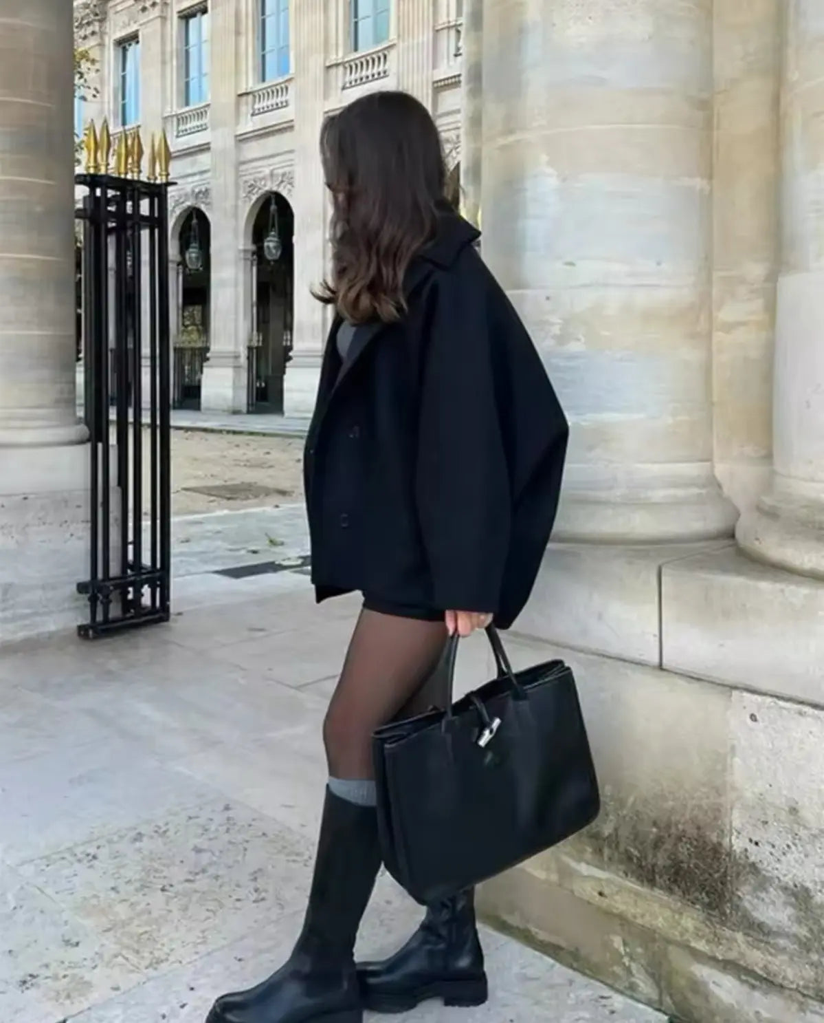 Cappotto Corto Oversize | Giacca Elegante in Misto Lana