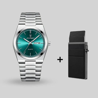 Orologio da uomo Poedagar + Portafoglio in omaggio