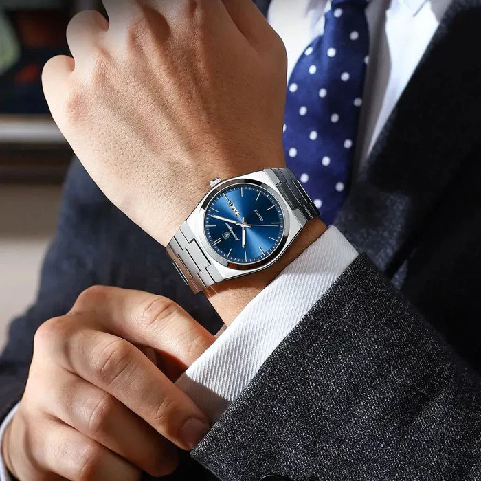Orologio da uomo Poedagar + Portafoglio in omaggio